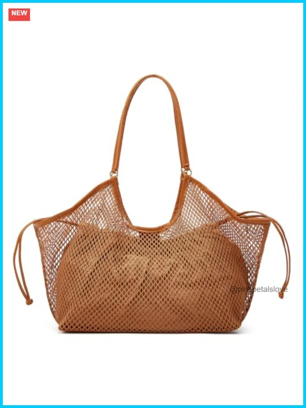 Slouchy Mesh Crochet Tote Bag Crossbody Shoulder Hobo Purse Summer Vacation